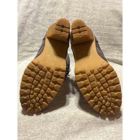 Ugg Australia Size 9 Fabrice Gray Leather Suede Lace Up High Heel Boots EUC - Picture 7 of 11